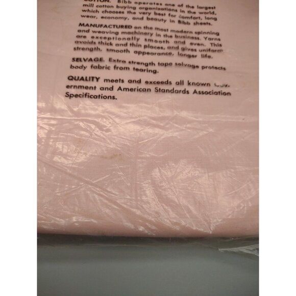 Vintage Bibb Kennesaw USA Pink One Sheet Double Bed 81 x99" New Old Stock, READ - Picture 9 of 13